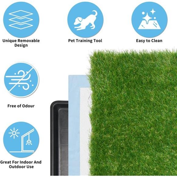 Dog Grass pad with Tray,45”x 29” Indoor Dog Potty for Puppy (Extra Large) - Picture 5 of 6